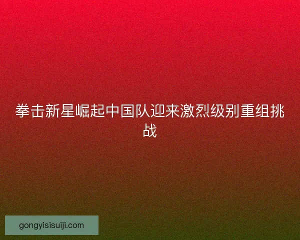 拳击新星崛起中国队迎来激烈级别重组挑战